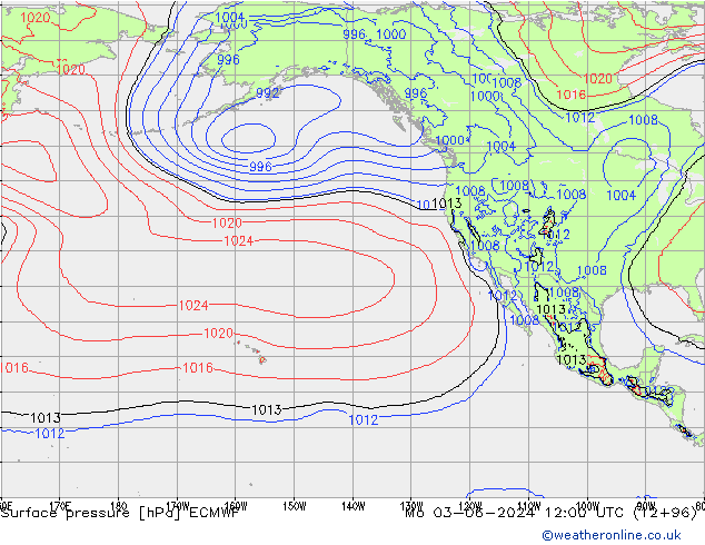 приземное давление ECMWF пн 03.06.2024 12 UTC