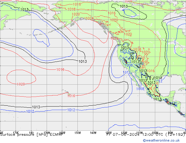 Surface pressure ECMWF Fr 07.06.2024 12 UTC