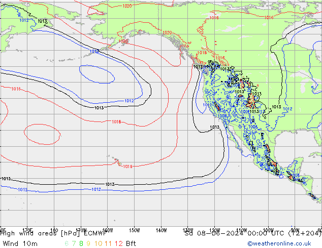 Windvelden ECMWF za 08.06.2024 00 UTC
