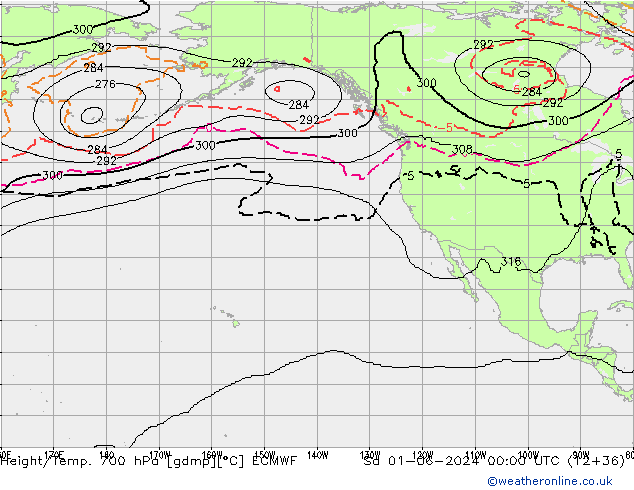 Yükseklik/Sıc. 700 hPa ECMWF Cts 01.06.2024 00 UTC