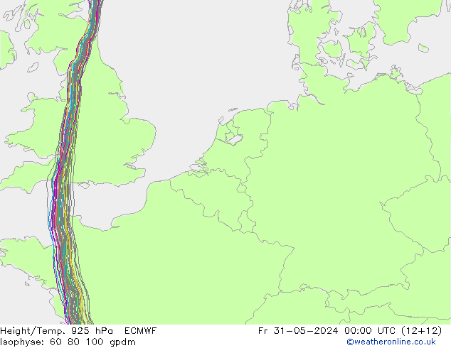 Height/Temp. 925 hPa ECMWF Fr 31.05.2024 00 UTC