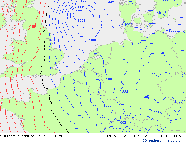 приземное давление ECMWF чт 30.05.2024 18 UTC