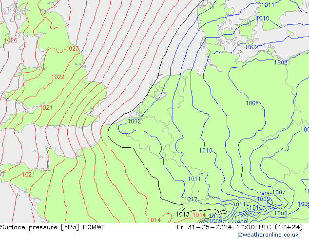 Yer basıncı ECMWF Cu 31.05.2024 12 UTC