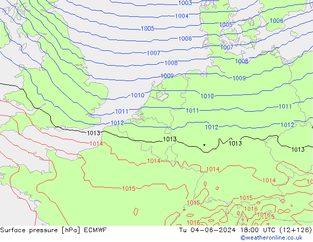 приземное давление ECMWF вт 04.06.2024 18 UTC