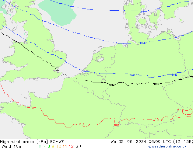 Windvelden ECMWF wo 05.06.2024 06 UTC