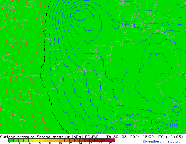 Bodendruck Spread ECMWF Do 30.05.2024 18 UTC