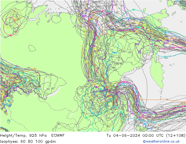 Géop./Temp. 925 hPa ECMWF mar 04.06.2024 00 UTC