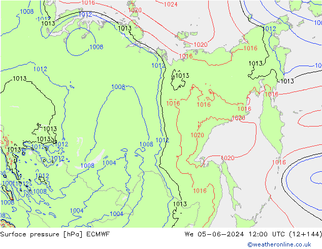 Pressione al suolo ECMWF mer 05.06.2024 12 UTC