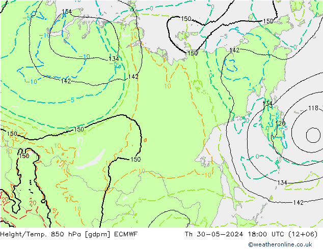 Height/Temp. 850 hPa ECMWF Čt 30.05.2024 18 UTC