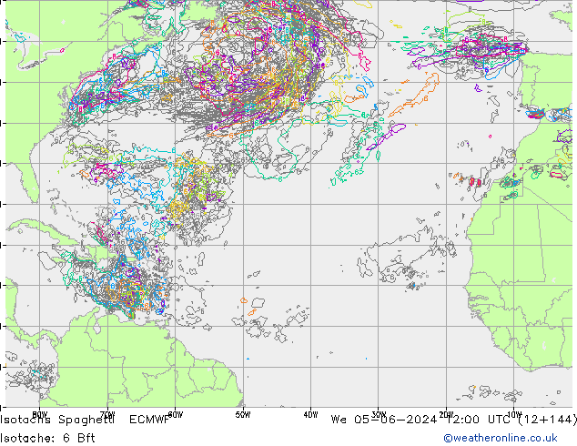 Izotacha Spaghetti ECMWF śro. 05.06.2024 12 UTC