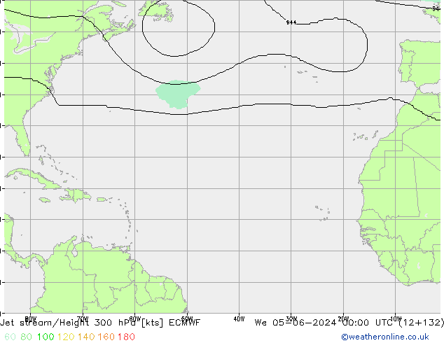 Straalstroom ECMWF wo 05.06.2024 00 UTC