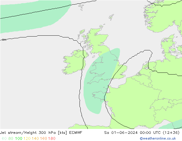 Jet stream ECMWF Sáb 01.06.2024 00 UTC