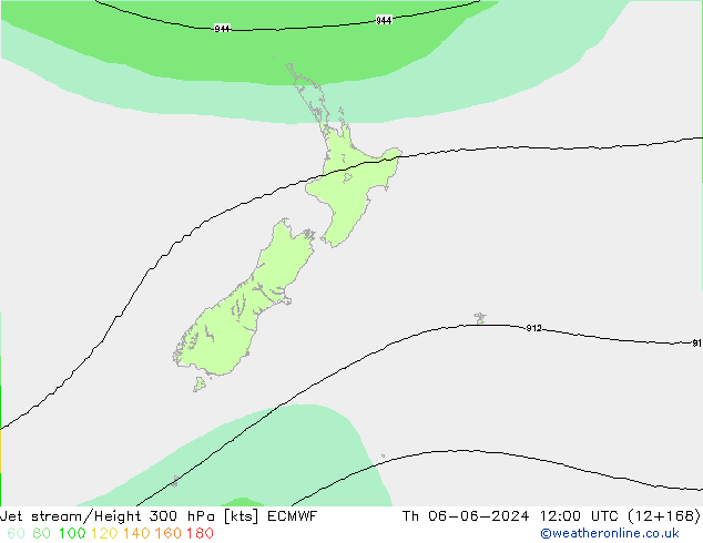 Jet stream/Height 300 hPa ECMWF Th 06.06.2024 12 UTC