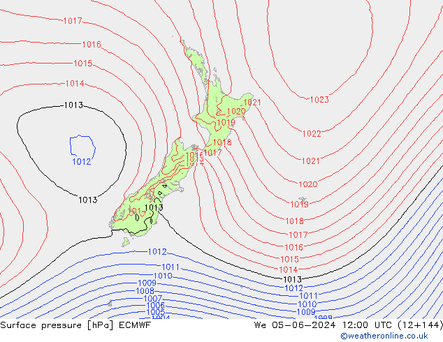 Surface pressure ECMWF We 05.06.2024 12 UTC