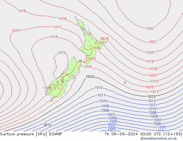 Surface pressure ECMWF Th 06.06.2024 00 UTC