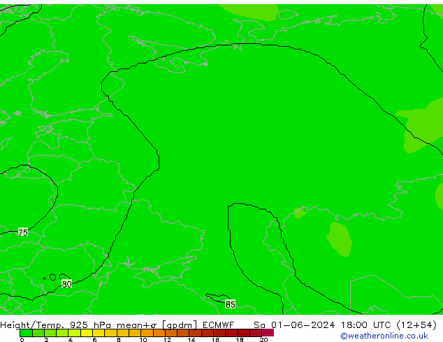 Height/Temp. 925 hPa ECMWF  01.06.2024 18 UTC