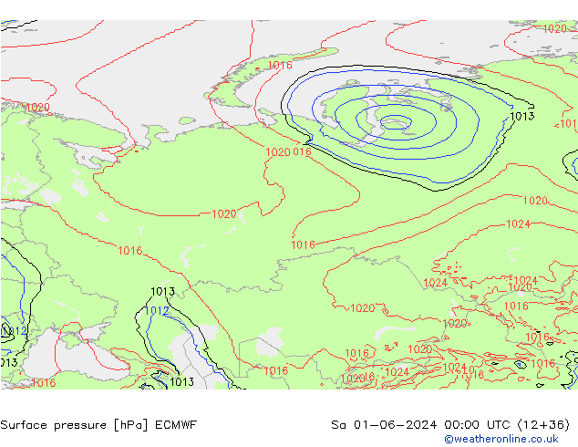 Yer basıncı ECMWF Cts 01.06.2024 00 UTC