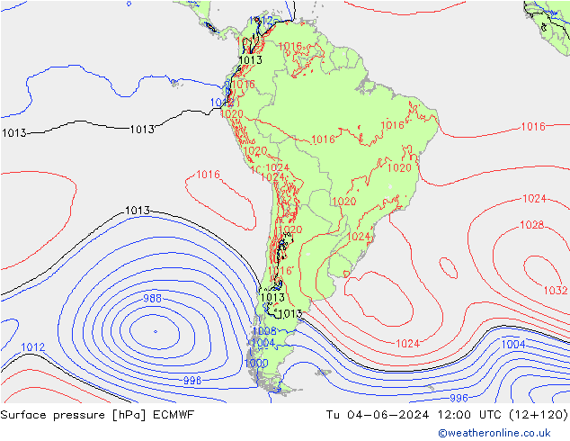 pression de l'air ECMWF mar 04.06.2024 12 UTC