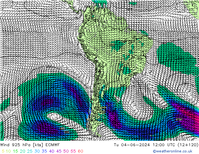 Vent 925 hPa ECMWF mar 04.06.2024 12 UTC