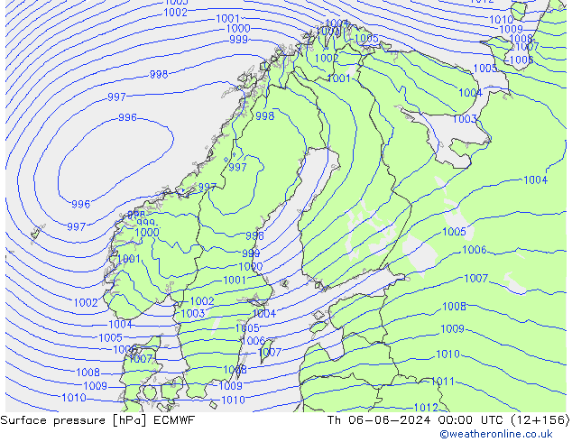 pressão do solo ECMWF Qui 06.06.2024 00 UTC