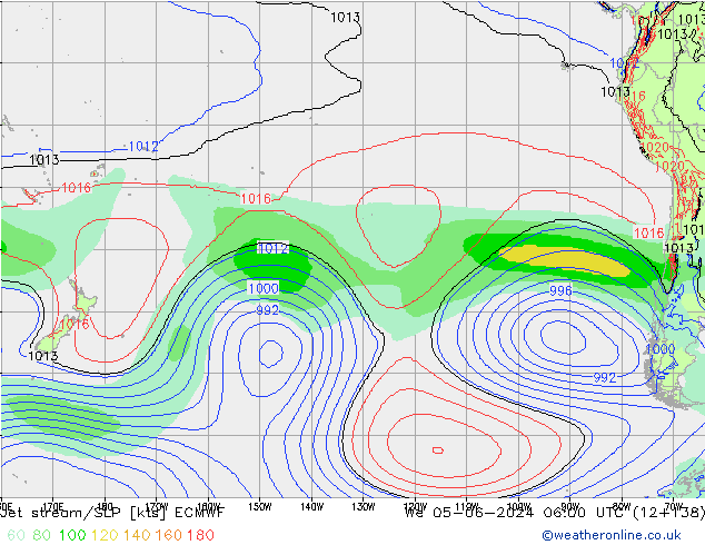 Jet stream/SLP ECMWF St 05.06.2024 06 UTC