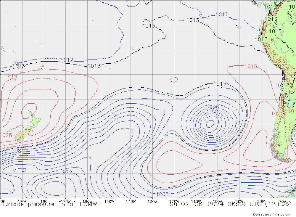 Luchtdruk (Grond) ECMWF zo 02.06.2024 06 UTC