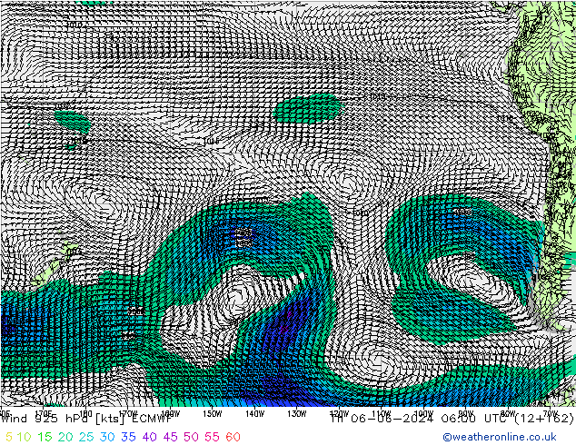 Rüzgar 925 hPa ECMWF Per 06.06.2024 06 UTC