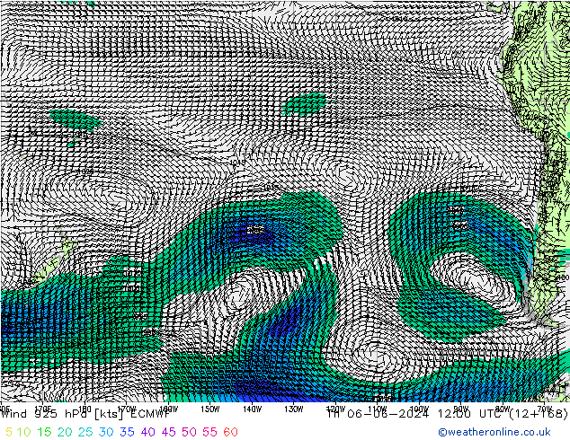 ветер 925 гПа ECMWF чт 06.06.2024 12 UTC
