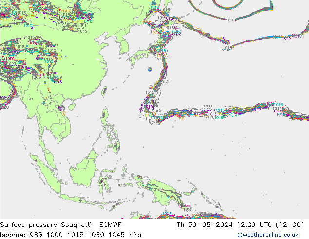 ciśnienie Spaghetti ECMWF czw. 30.05.2024 12 UTC