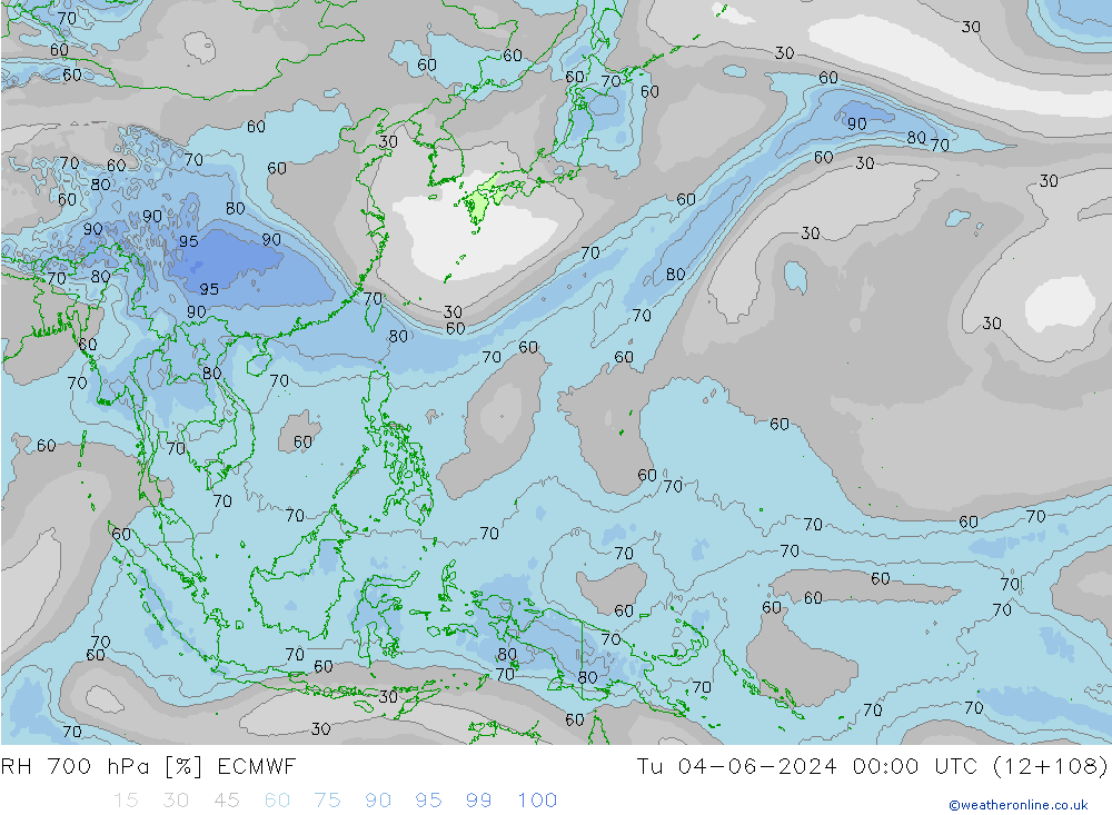 RH 700 hPa ECMWF mar 04.06.2024 00 UTC