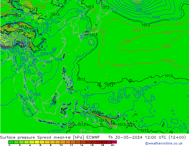 Yer basıncı Spread ECMWF Per 30.05.2024 12 UTC