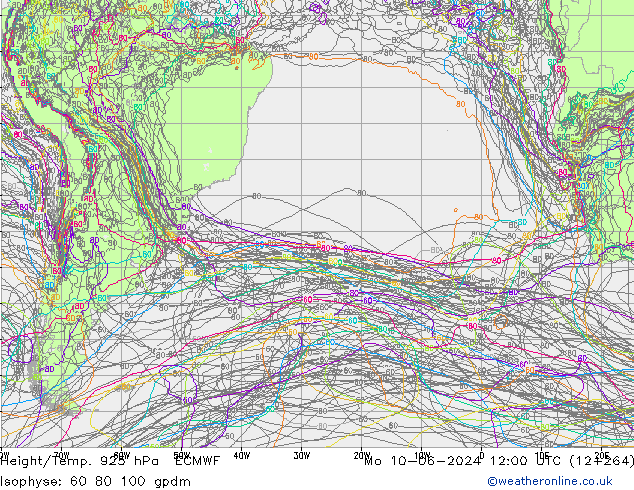 Height/Temp. 925 hPa ECMWF lun 10.06.2024 12 UTC