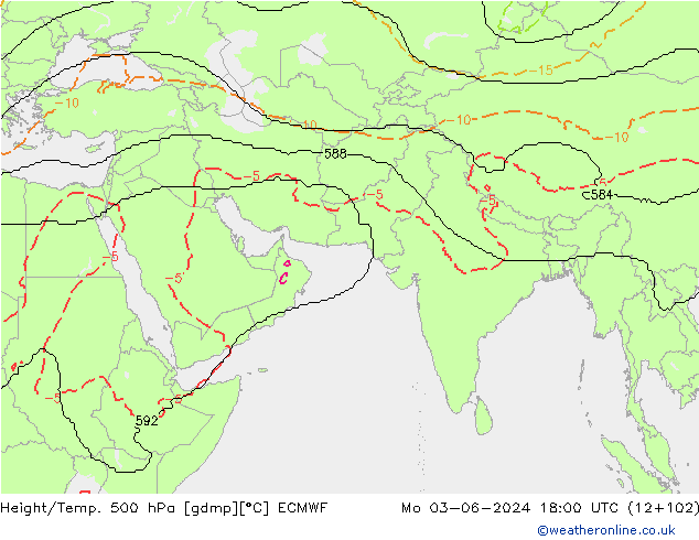 Height/Temp. 500 hPa ECMWF Seg 03.06.2024 18 UTC