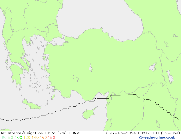 Jet stream/Height 300 hPa ECMWF Fr 07.06.2024 00 UTC