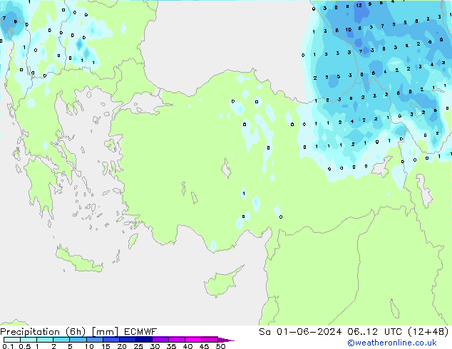 opad (6h) ECMWF so. 01.06.2024 12 UTC