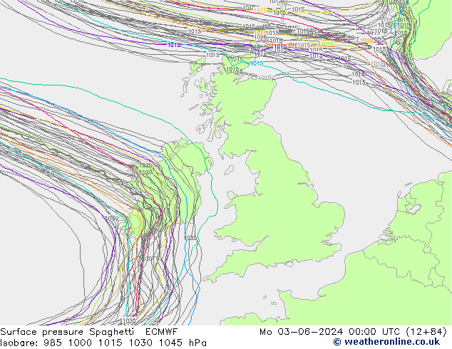 Surface pressure Spaghetti ECMWF Mo 03.06.2024 00 UTC