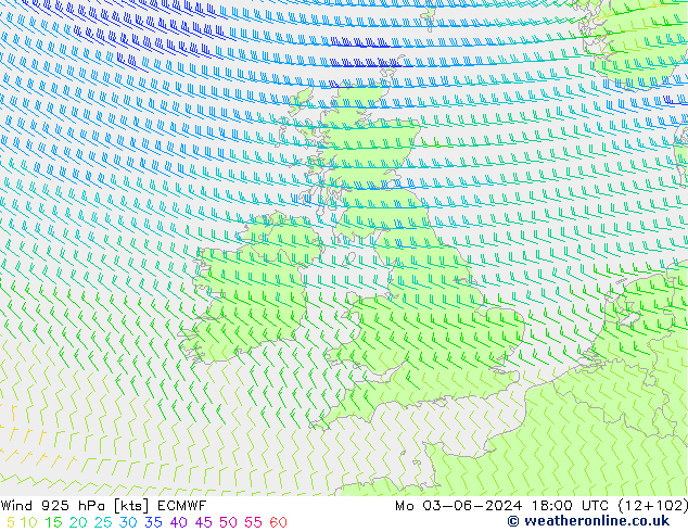 Wind 925 hPa ECMWF Mo 03.06.2024 18 UTC