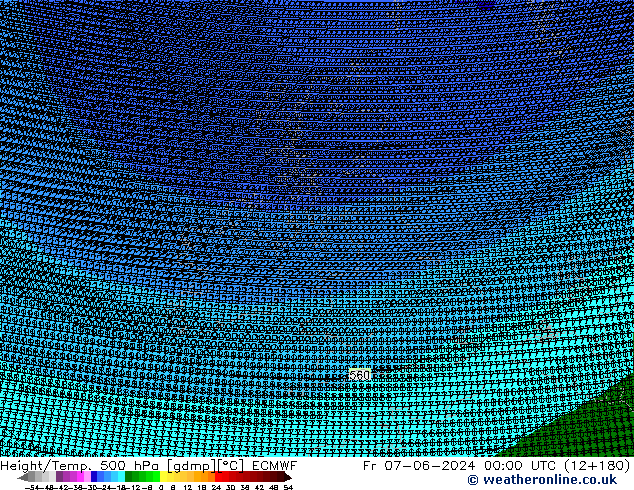 Height/Temp. 500 hPa ECMWF Fr 07.06.2024 00 UTC