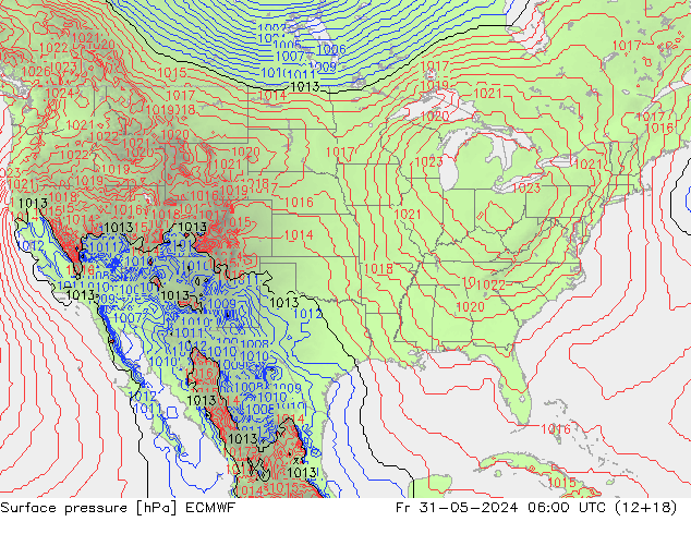 приземное давление ECMWF пт 31.05.2024 06 UTC