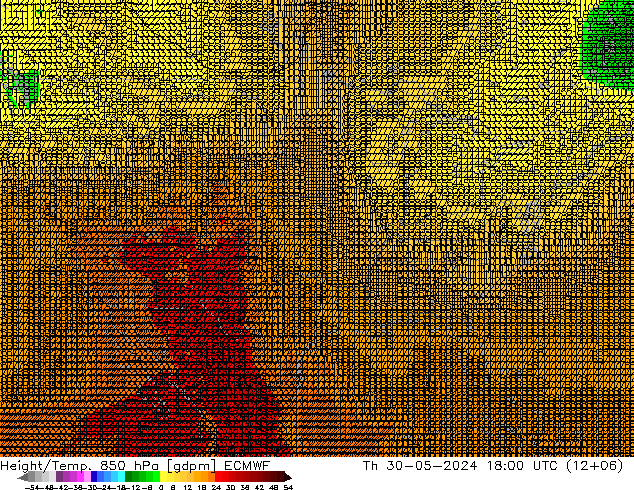 Height/Temp. 850 hPa ECMWF Do 30.05.2024 18 UTC