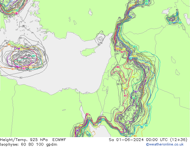 Geop./Temp. 925 hPa ECMWF sáb 01.06.2024 00 UTC