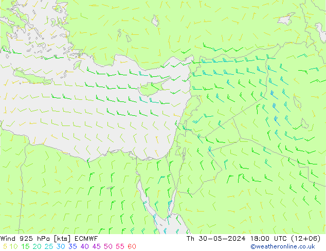 Wind 925 hPa ECMWF Th 30.05.2024 18 UTC