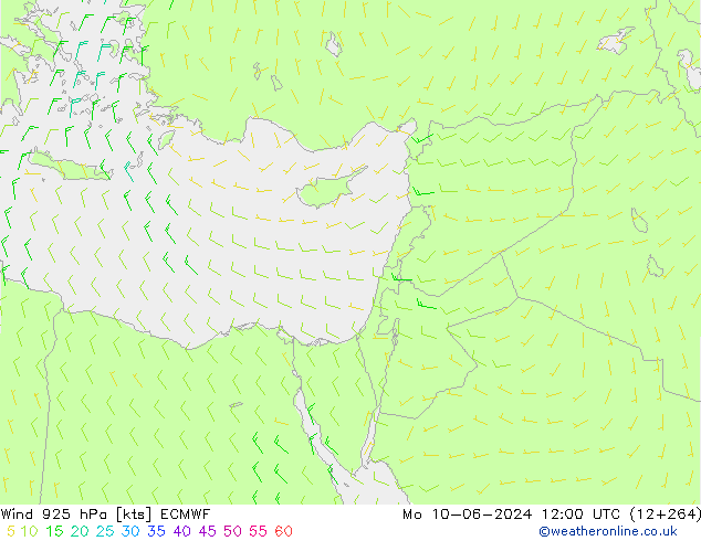 Wind 925 hPa ECMWF Po 10.06.2024 12 UTC