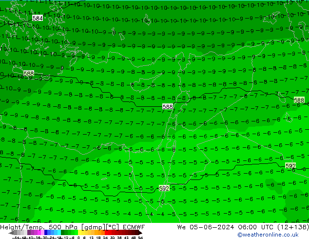 Height/Temp. 500 hPa ECMWF St 05.06.2024 06 UTC