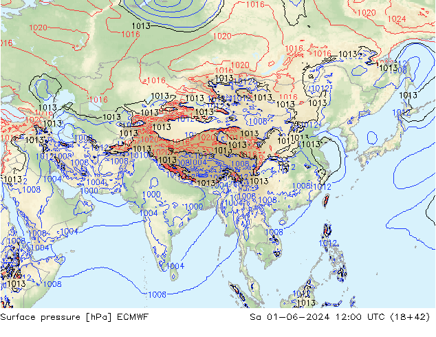 Yer basıncı ECMWF Cts 01.06.2024 12 UTC