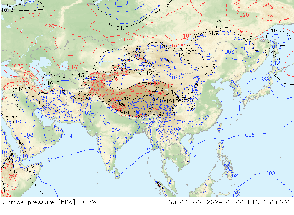 ciśnienie ECMWF nie. 02.06.2024 06 UTC