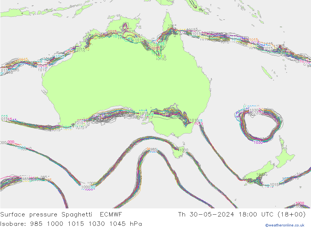 Yer basıncı Spaghetti ECMWF Per 30.05.2024 18 UTC