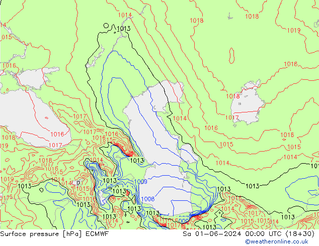 pressão do solo ECMWF Sáb 01.06.2024 00 UTC