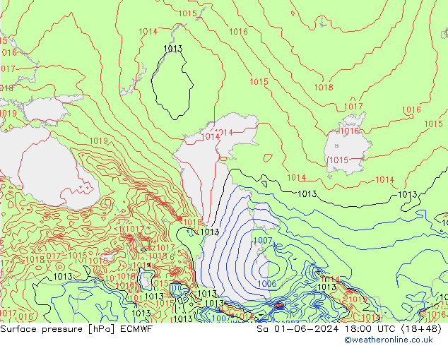 pression de l'air ECMWF sam 01.06.2024 18 UTC