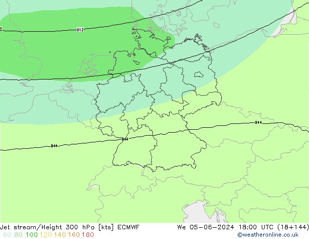 Jet stream/Height 300 hPa ECMWF We 05.06.2024 18 UTC